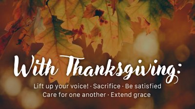 With Thanksgiving...