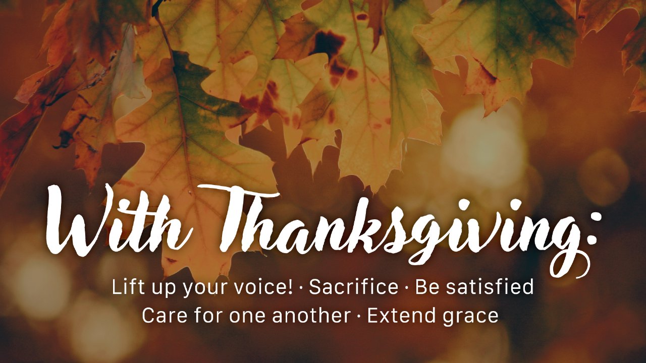 With Thanksgiving...